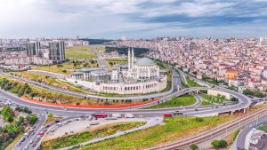 Discover the Grand Çamlıca Mosque surrounded by Istanbul's urban landscape in this aerial view. — Online Casino Gamesare fun